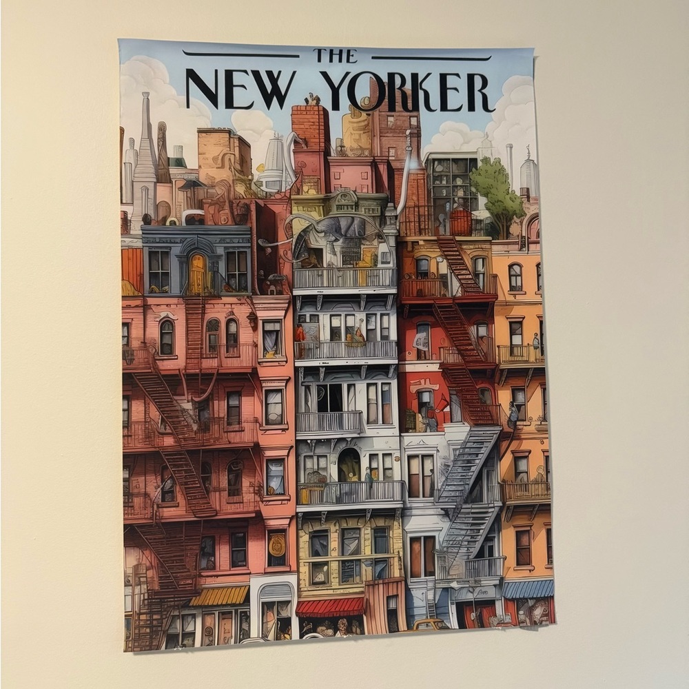 The New Yorker Cityscape Wall Art Poster - Multicolor